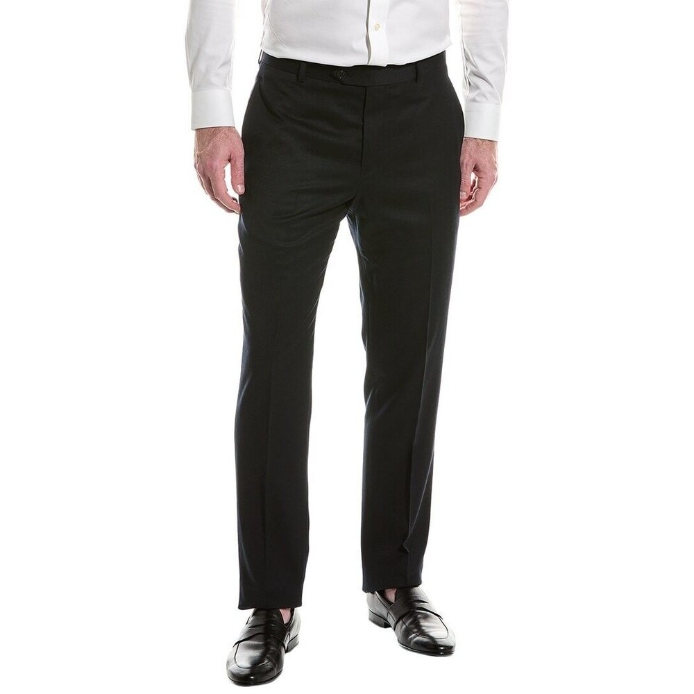 Brooks Brothers Flannel Wool-Blend Suit Dress Pants Mens 34(40)x32 Navy Blue NEW